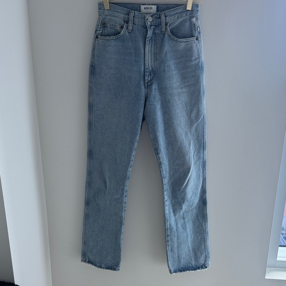 AGOLD 90’s Pinch Waist High Rise Straight Denim - Picture 4 of 6